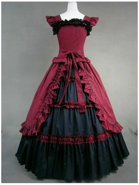 gothic red victorian dress